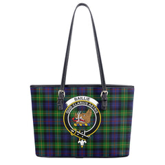 Baillie Tartan Crest Leather Tote Bag