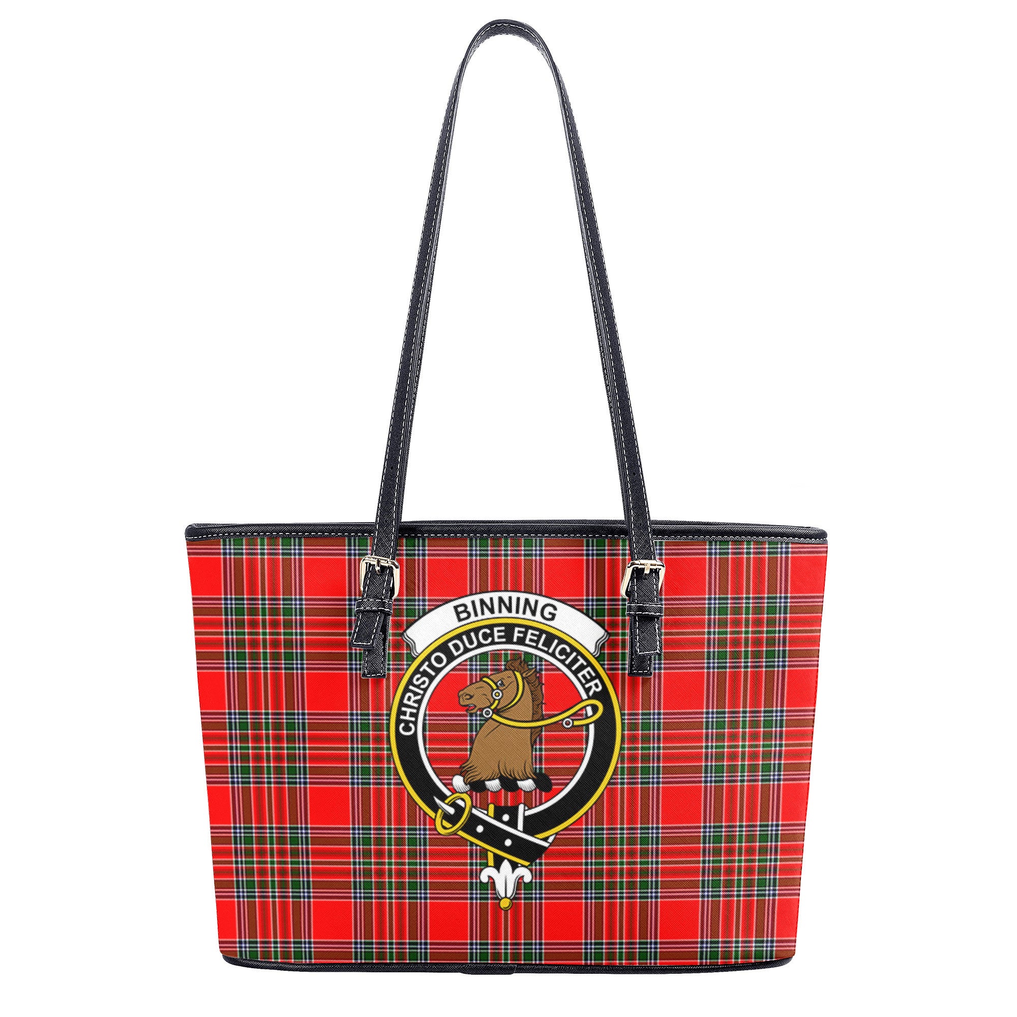 Binning (of Wallifoord) Tartan Crest Leather Tote Bag