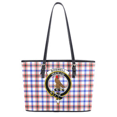 Boswell Modern Tartan Crest Leather Tote Bag