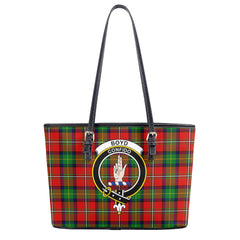 Boyd Modern Tartan Crest Leather Tote Bag