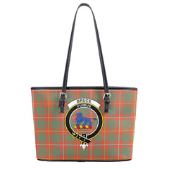 Bruce Ancient Tartan Crest Leather Tote Bag