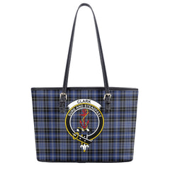 Clark Modern Tartan Crest Leather Tote Bag