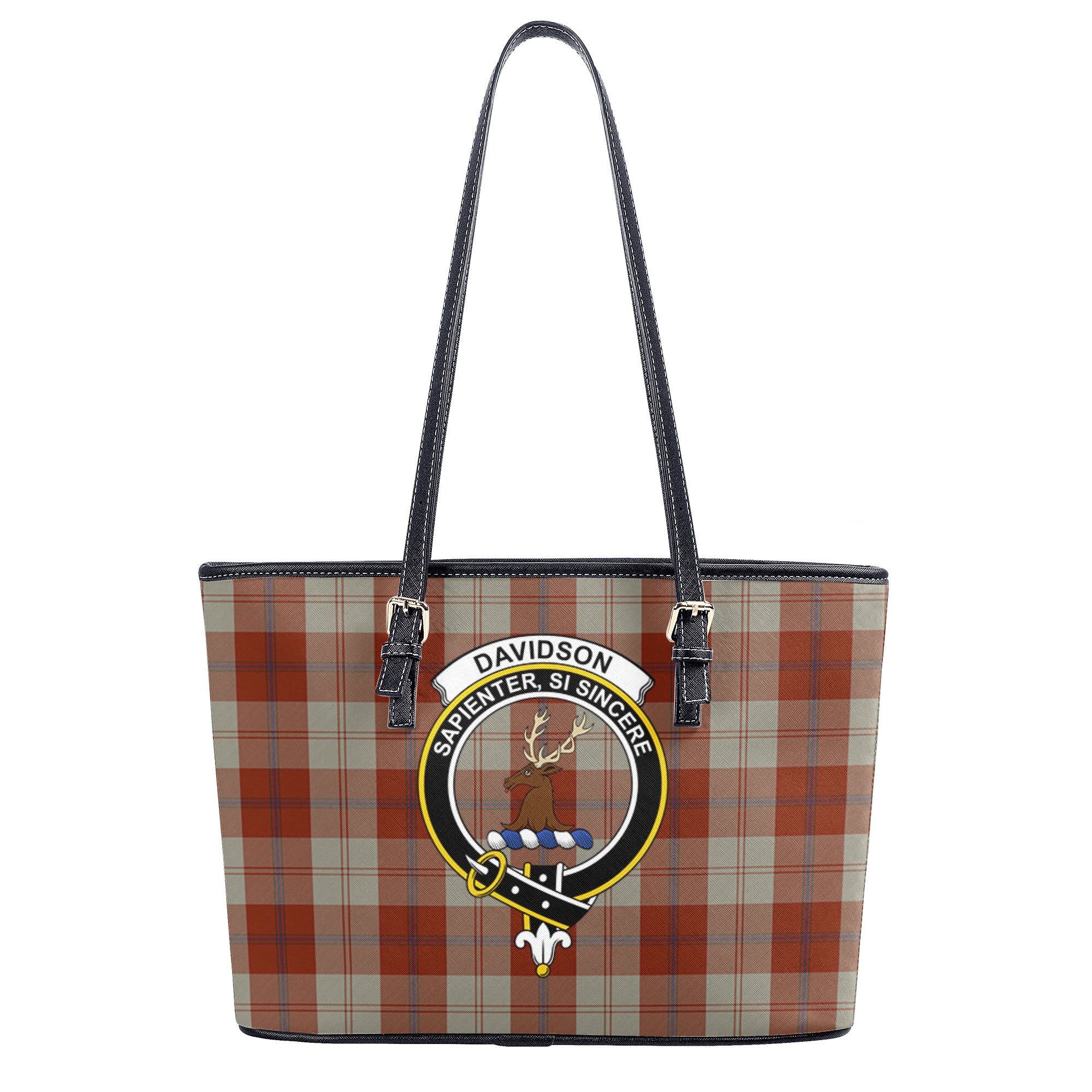 Davidson Dress Dancers Tartan Crest Leather Tote Bag