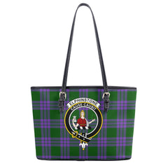 Elphinstone Tartan Crest Leather Tote Bag