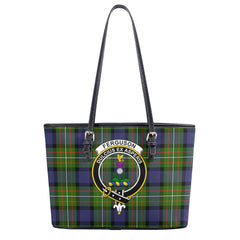 Ferguson Tartan Crest Leather Tote Bag