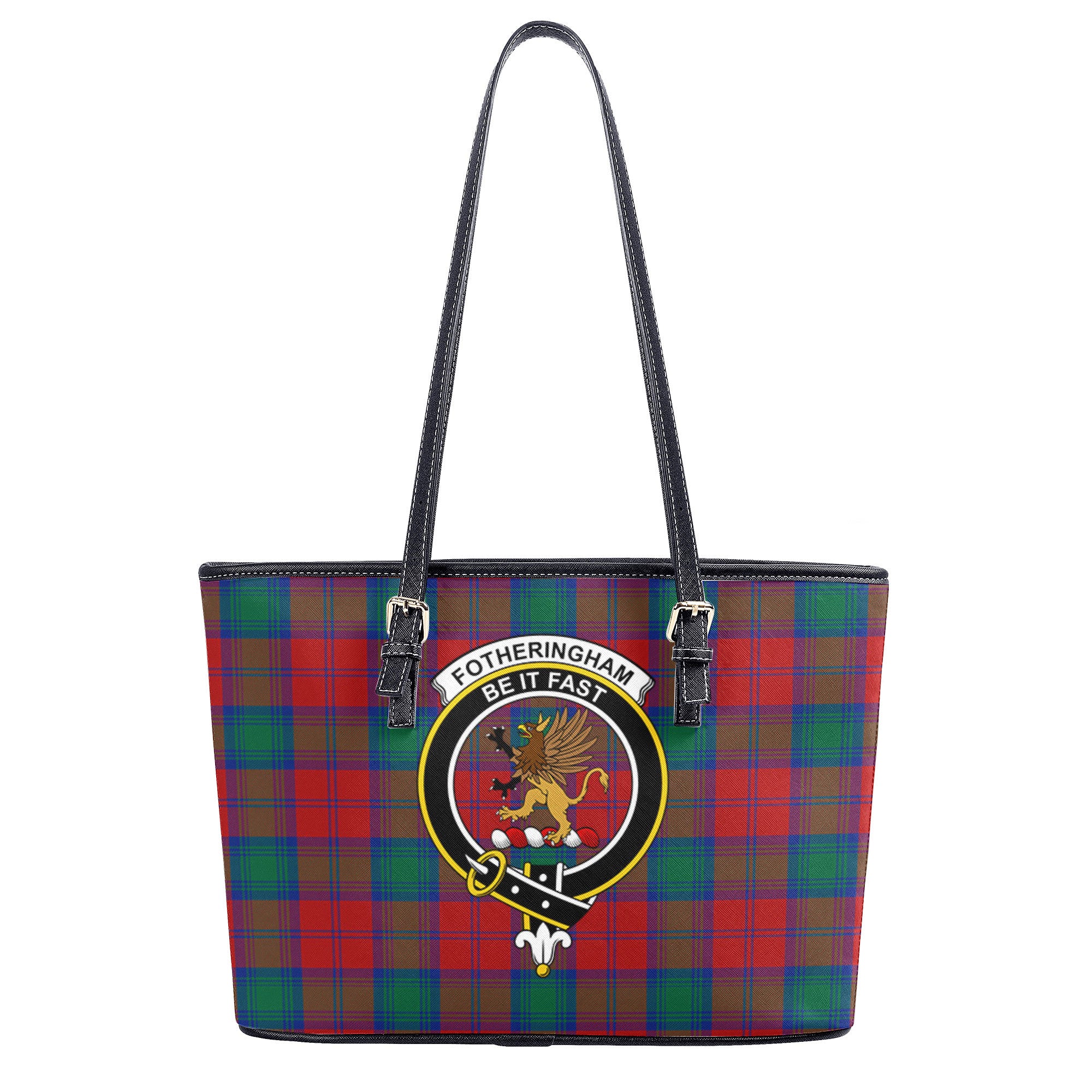 Fotheringham Tartan Crest Leather Tote Bag