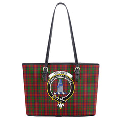 Geddes Tartan Crest Leather Tote Bag