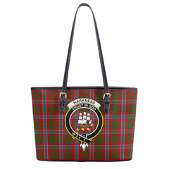 Harkness Dress Tartan Crest Leather Tote Bag