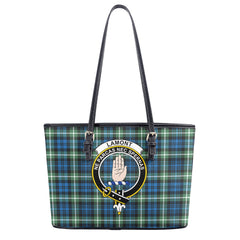 Lamont Ancient Tartan Crest Leather Tote Bag