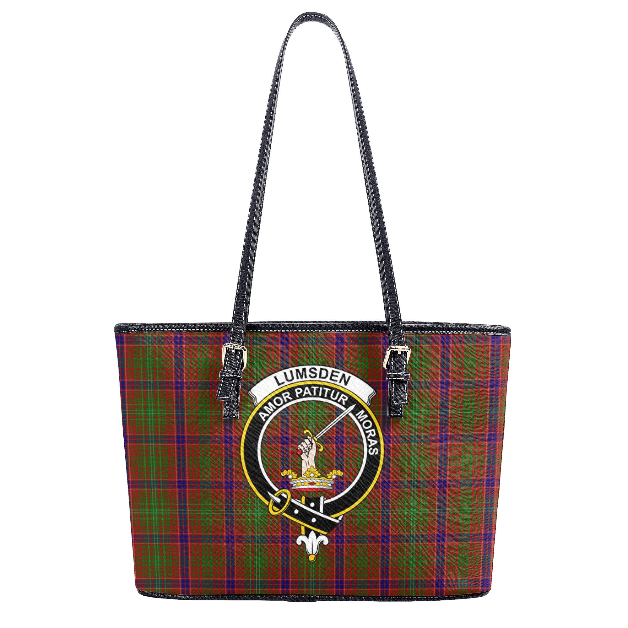 Lumsden Tartan Crest Leather Tote Bag