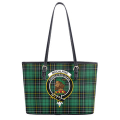 MacAlpine Ancient Tartan Crest Leather Tote Bag