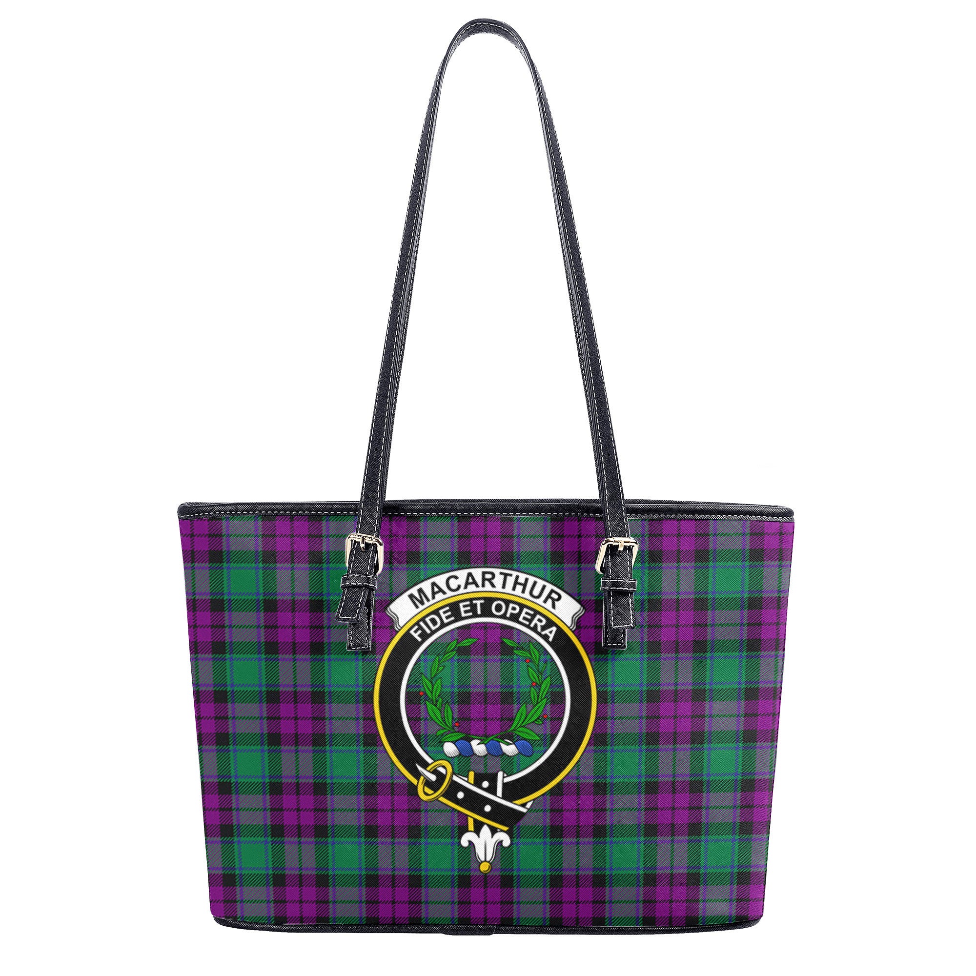 MacArthur – Milton Tartan Crest Leather Tote Bag