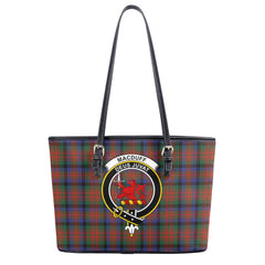 MacDuff Hunting Modern Tartan Crest Leather Tote Bag