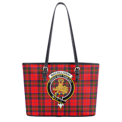 MacGillivray Modern Tartan Crest Leather Tote Bag