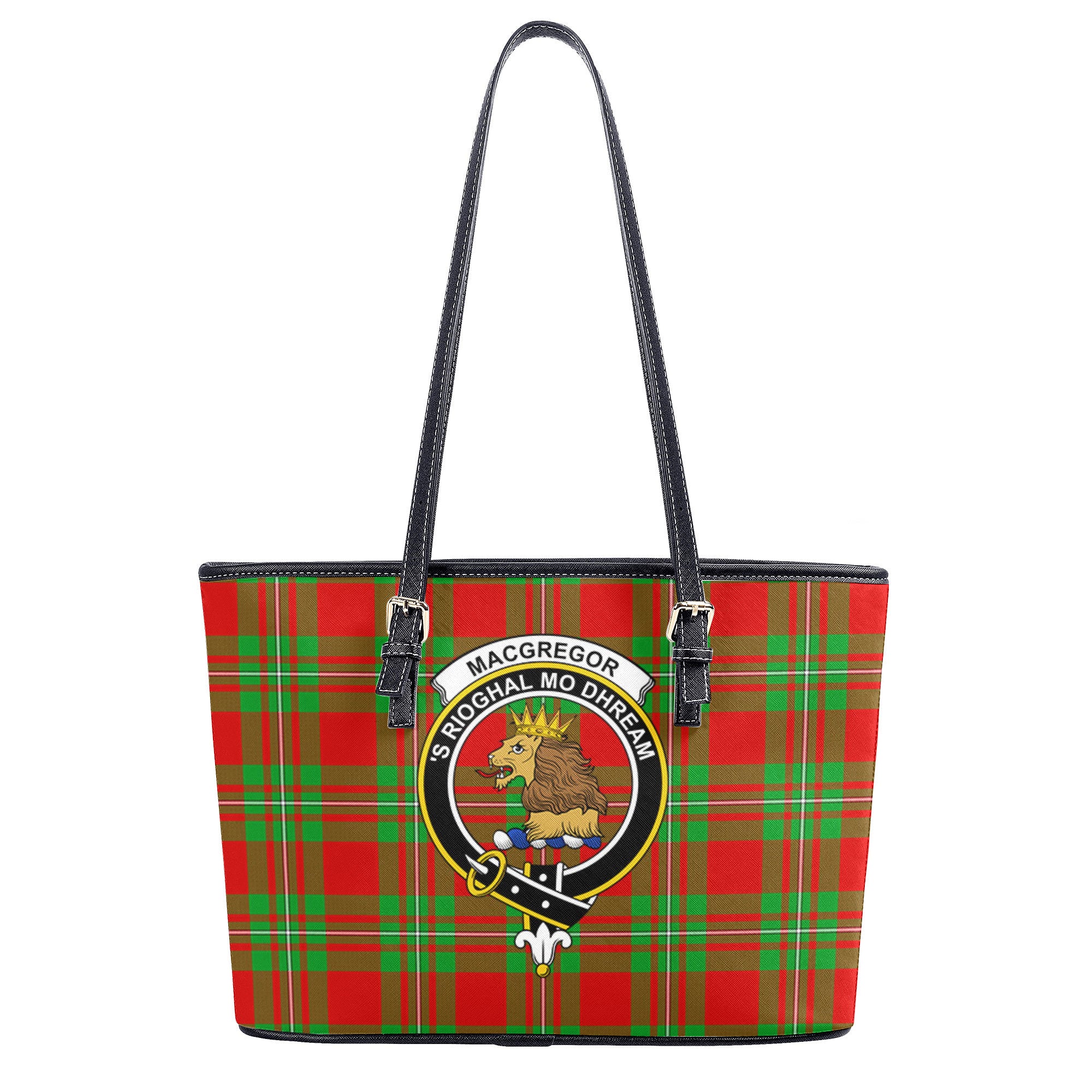 MacGregor Modern Tartan Crest Leather Tote Bag