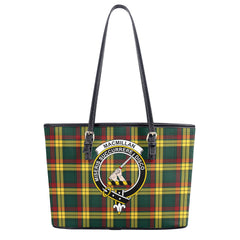 MacMillan Old Modern Tartan Crest Leather Tote Bag