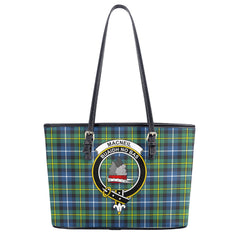 MacNeil of Barra Ancient Tartan Crest Leather Tote Bag