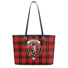 MacQueen Modern Tartan Crest Leather Tote Bag