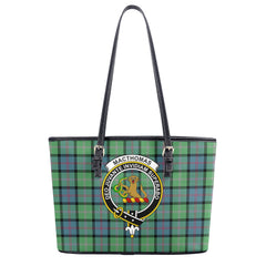 MacThomas Ancient Tartan Crest Leather Tote Bag