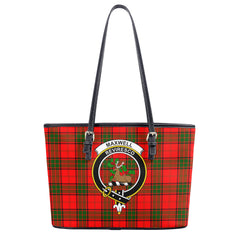 Maxwell Modern Tartan Crest Leather Tote Bag