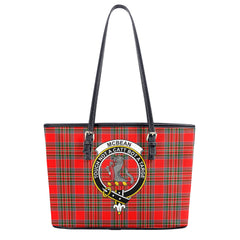 McBean Tartan Crest Leather Tote Bag