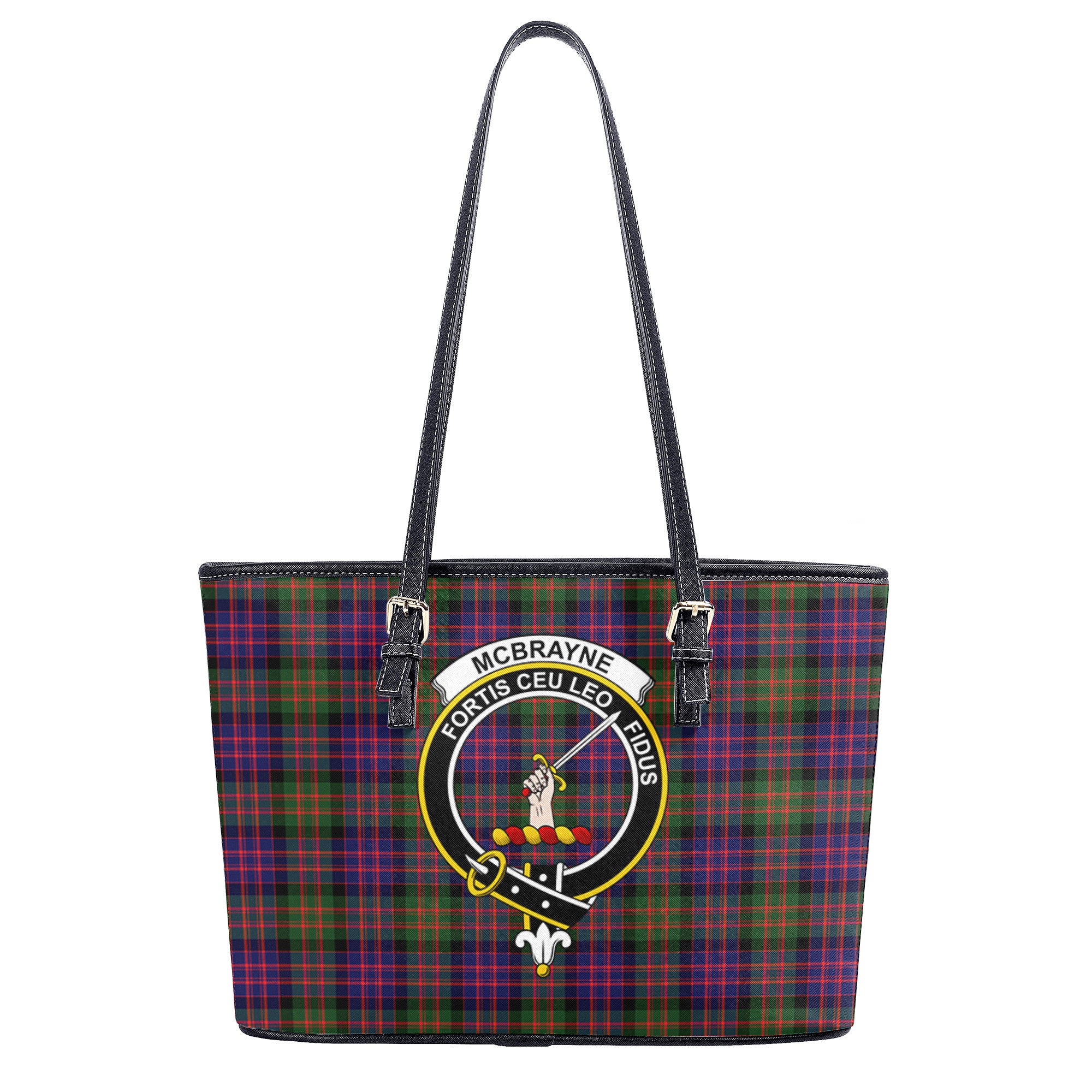 McBrayne Tartan Crest Leather Tote Bag