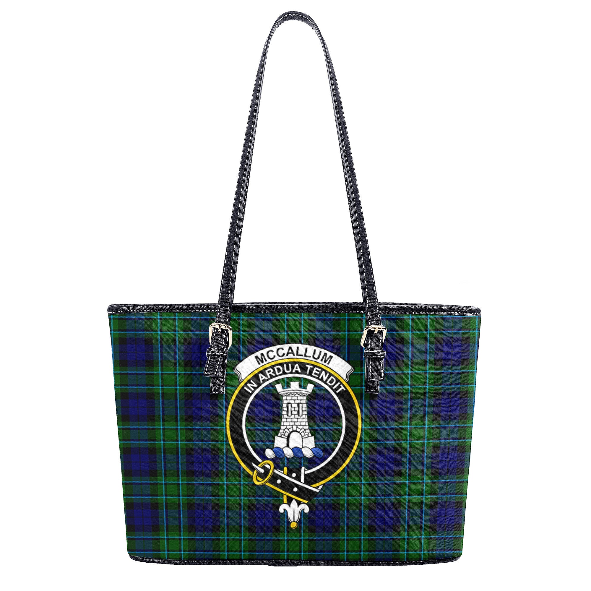 McCallum Modern Tartan Crest Leather Tote Bag