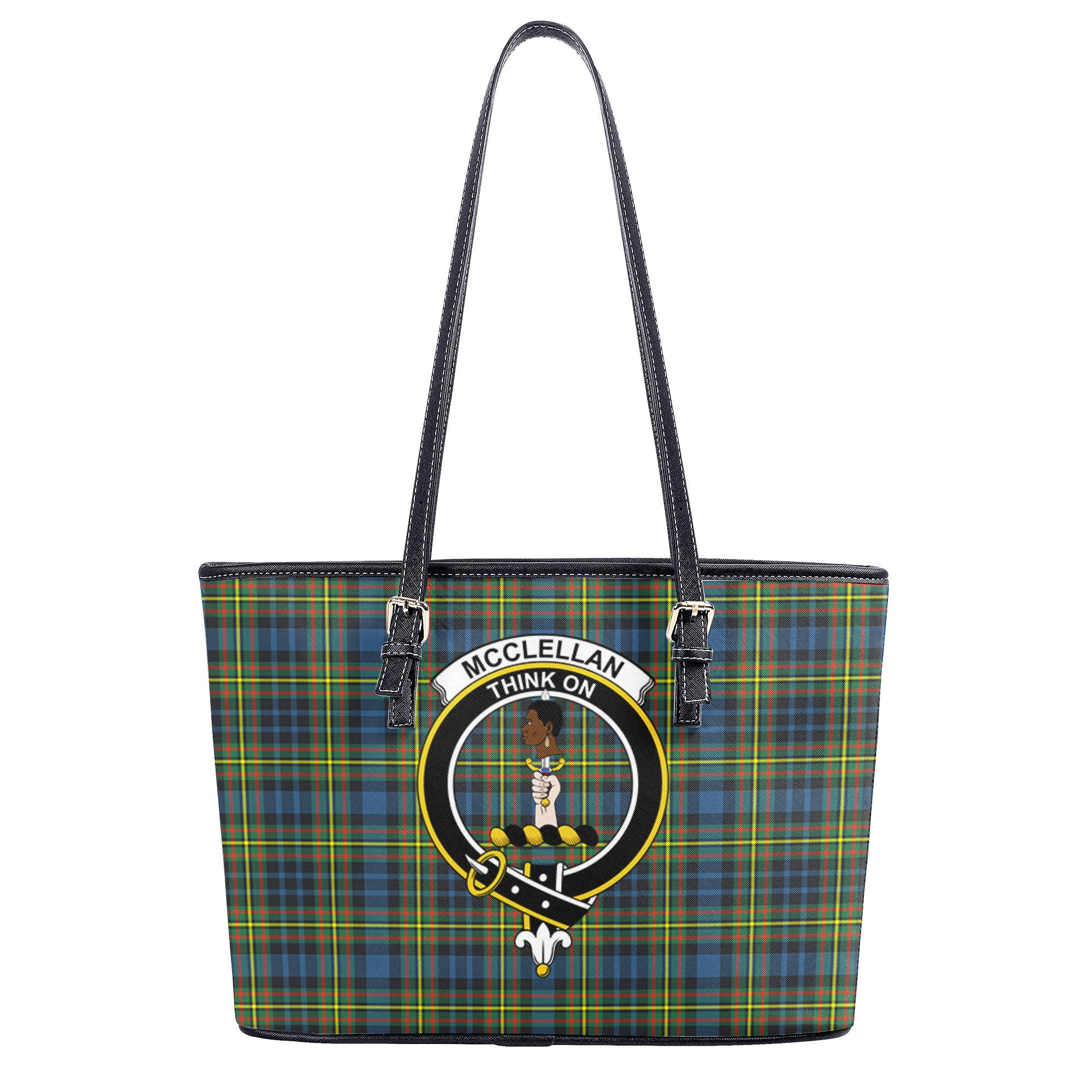 McClellan Ancient Tartan Crest Leather Tote Bag