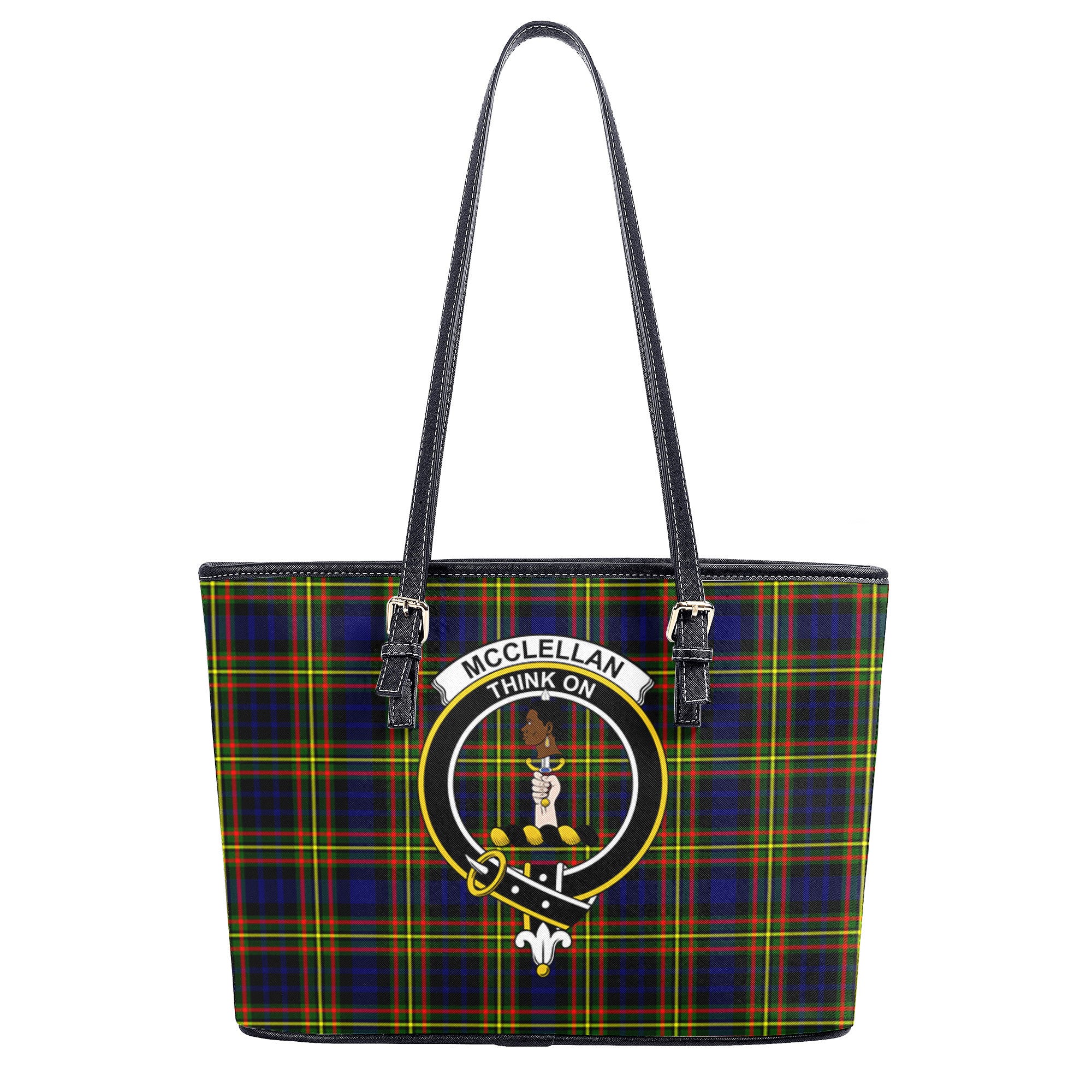 McClellan Modern Tartan Crest Leather Tote Bag