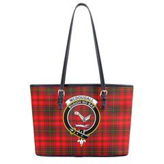 McDougall Modern Tartan Crest Leather Tote Bag