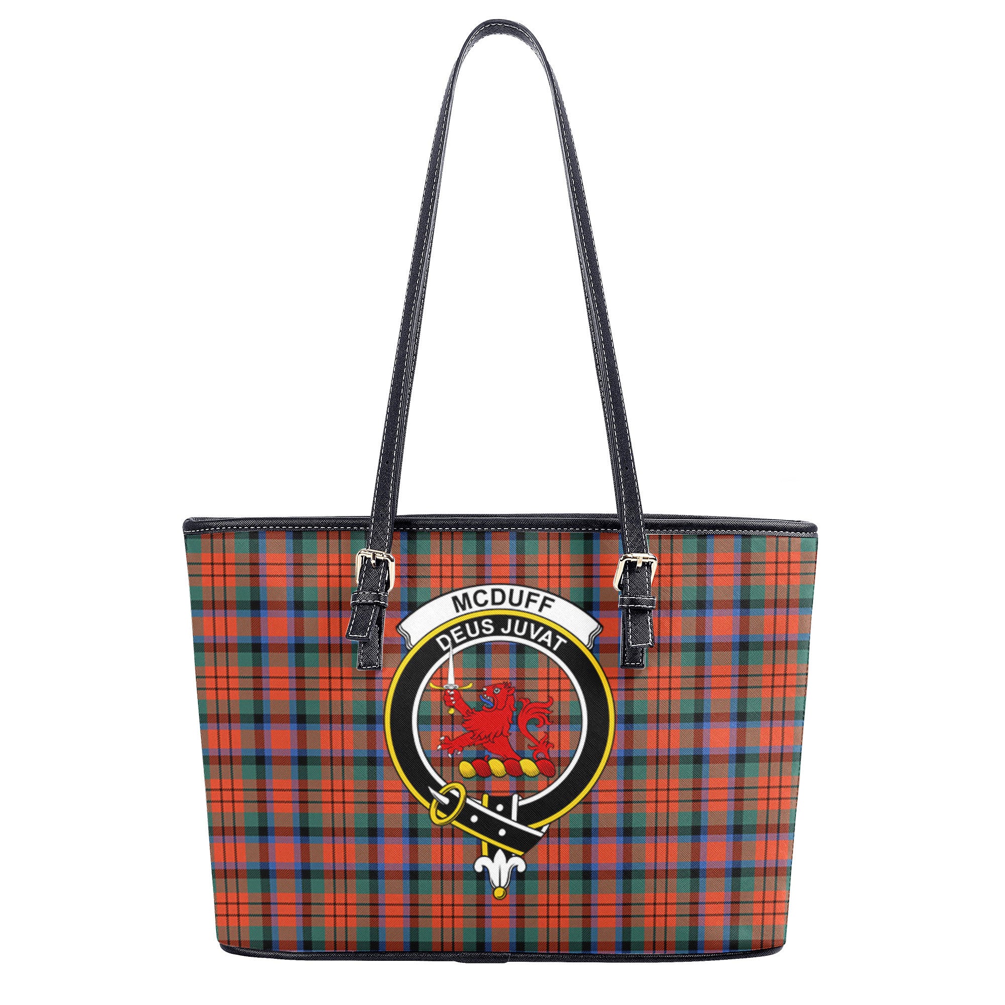 McDuff Ancient Tartan Crest Leather Tote Bag