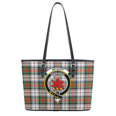 McDuff Dress Ancient Tartan Crest Leather Tote Bag