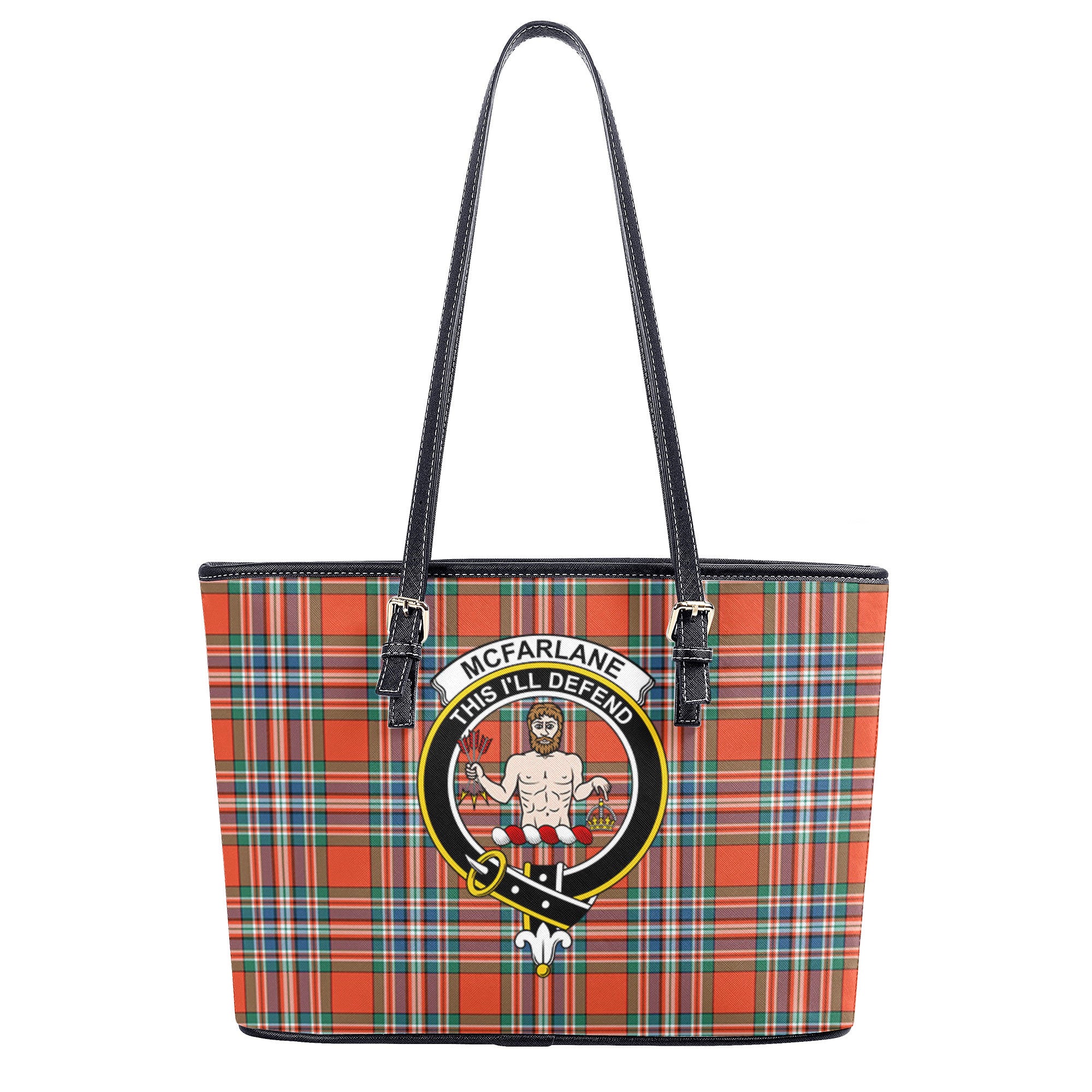 McFarlane Ancient Tartan Crest Leather Tote Bag