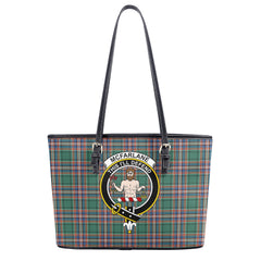 McFarlane Hunting Ancient Tartan Crest Leather Tote Bag