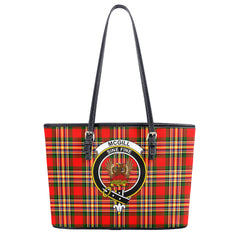 McGill Modern Tartan Crest Leather Tote Bag