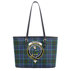 McInnes Modern Tartan Crest Leather Tote Bag