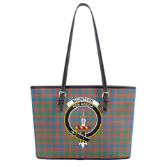 McIntyre Ancient Tartan Crest Leather Tote Bag