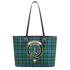 McKinlay Ancient Tartan Crest Leather Tote Bag