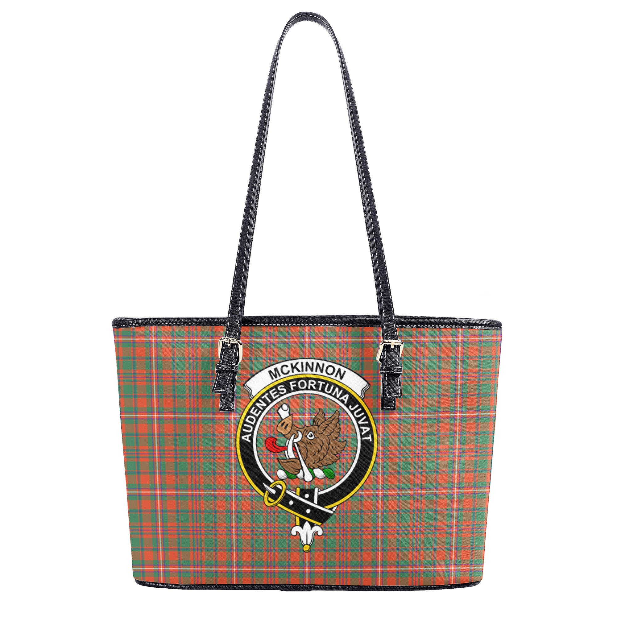 McKinnon Ancient Tartan Crest Leather Tote Bag