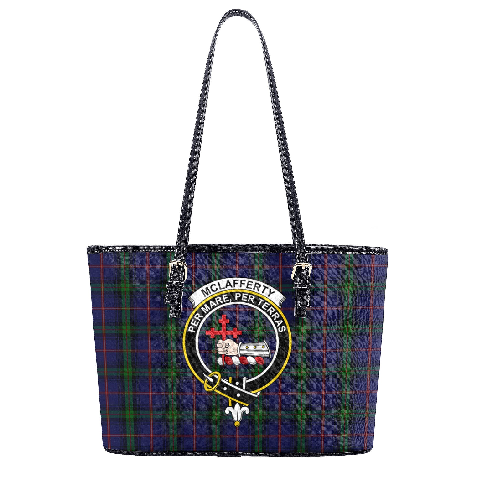 McLafferty Tartan Crest Leather Tote Bag