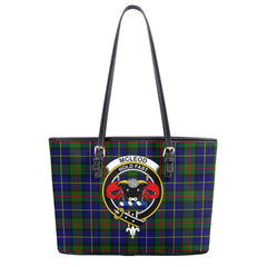 McLeod of Harris Modern Tartan Crest Leather Tote Bag