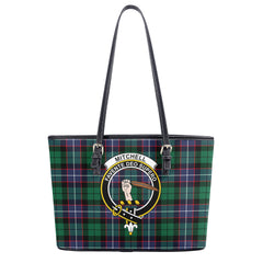 Mitchell Modern Tartan Crest Leather Tote Bag