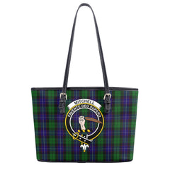 Mitchell Tartan Crest Leather Tote Bag