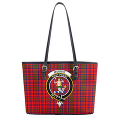 Murray of Tulloch Modern Tartan Crest Leather Tote Bag