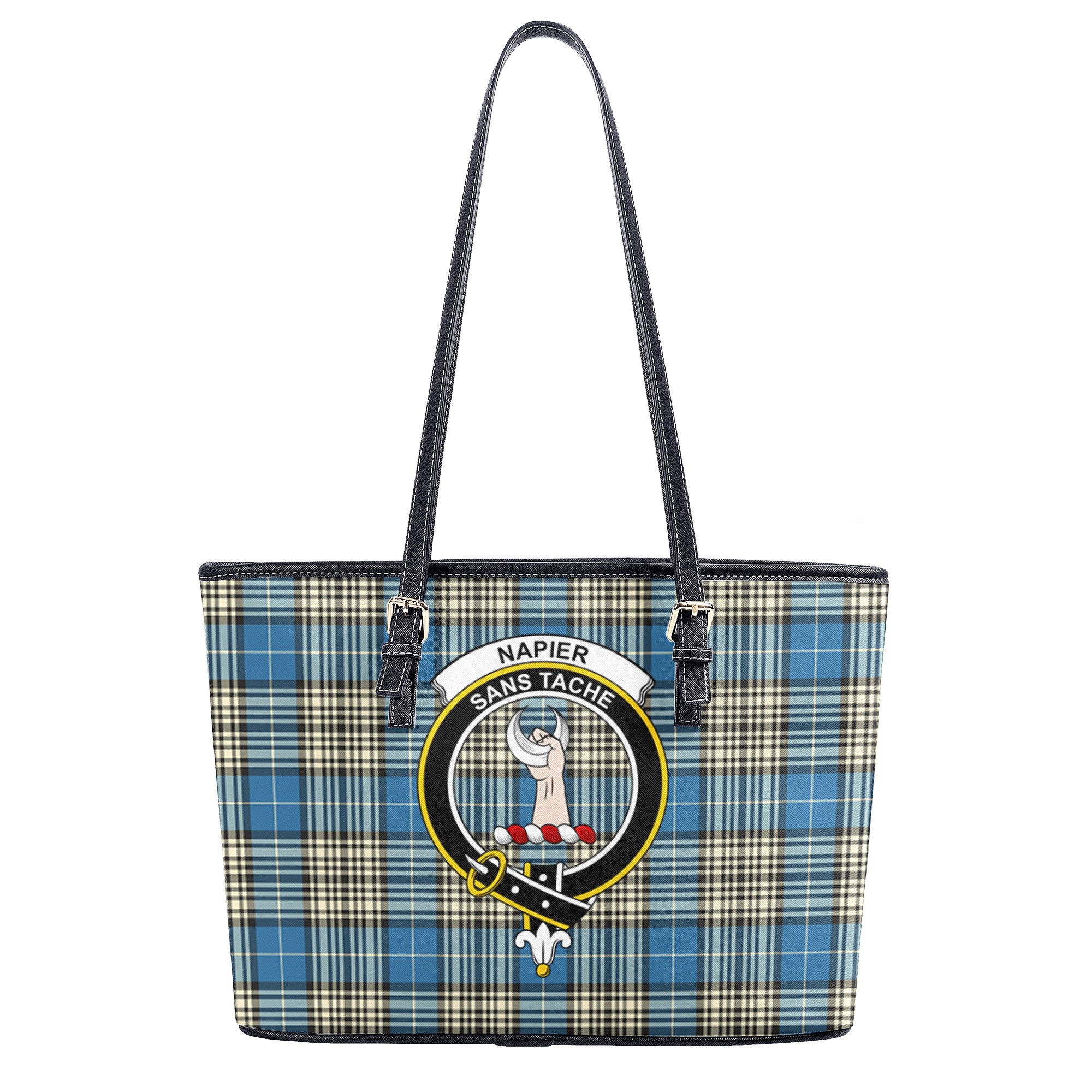 Napier Ancient Tartan Crest Leather Tote Bag