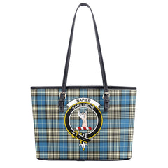 Napier Ancient Tartan Crest Leather Tote Bag