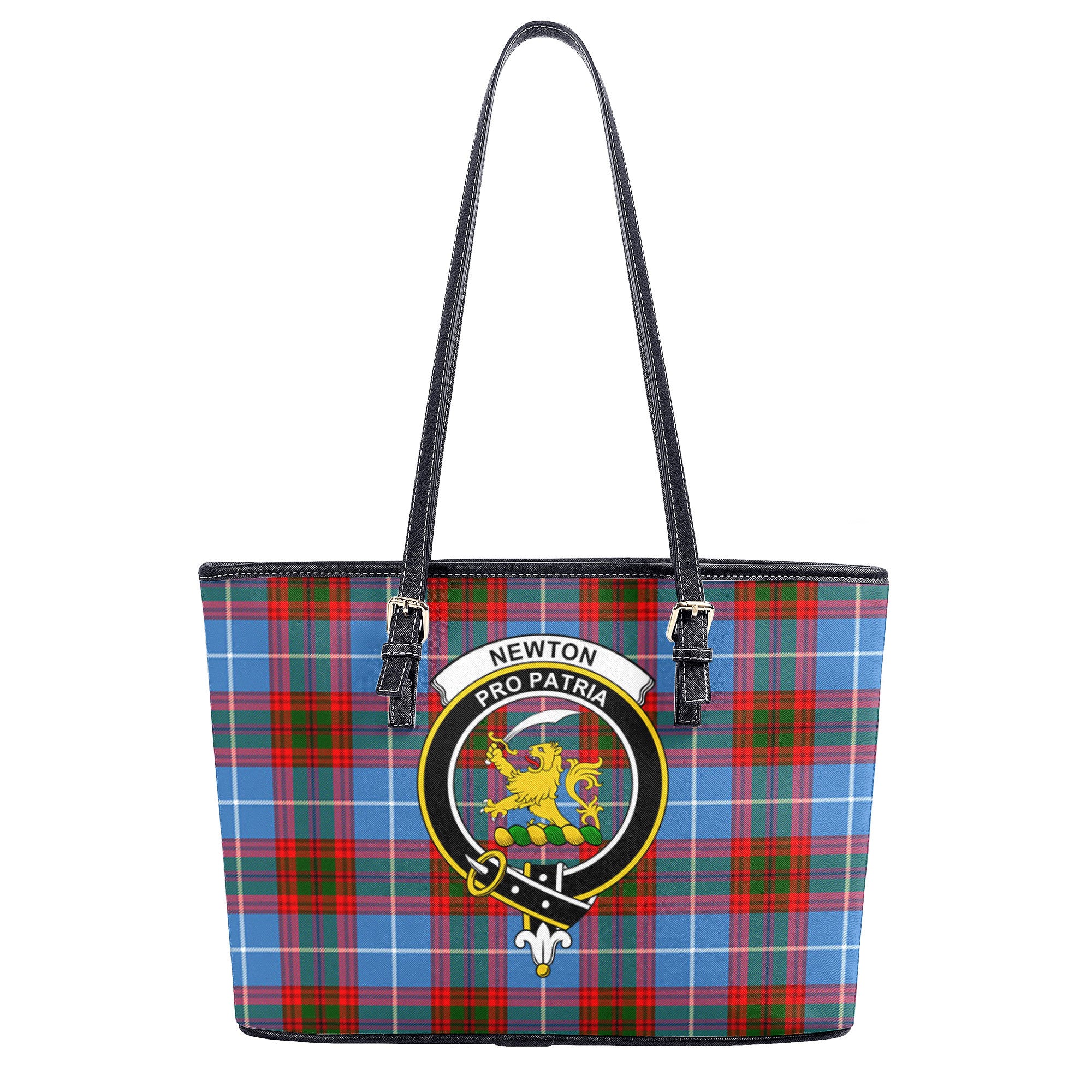 Newton Tartan Crest Leather Tote Bag