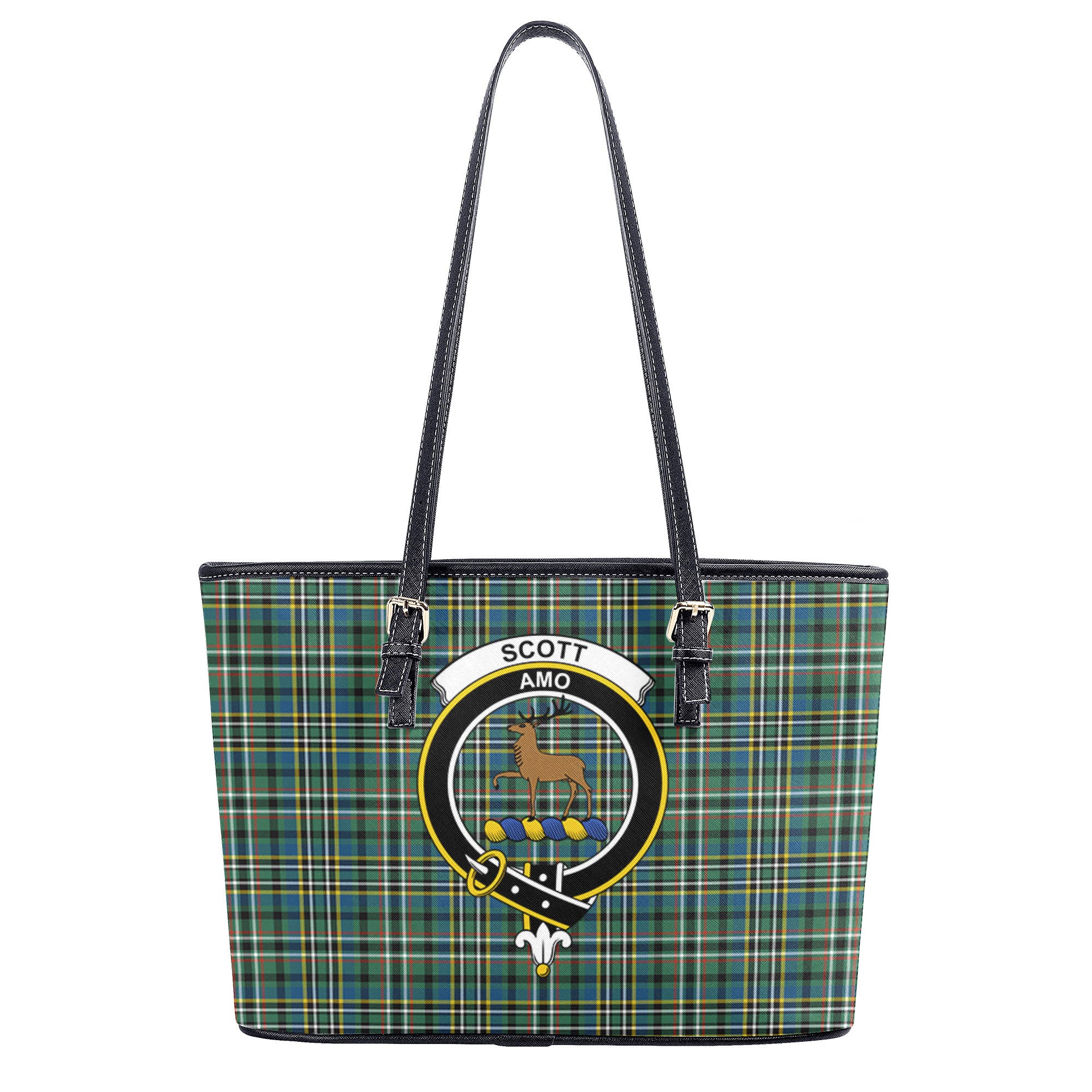 Scott Green Ancient Tartan Crest Leather Tote Bag