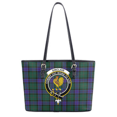 Sinclair Hunting Modern Tartan Crest Leather Tote Bag