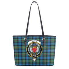 Smith Ancient Tartan Crest Leather Tote Bag